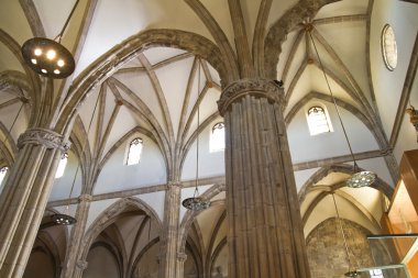 Cathedral nave, a space with Gothic-style columns clipart