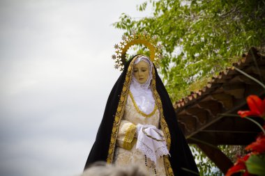 Typical spanish easter celebration procession of the christ of m clipart