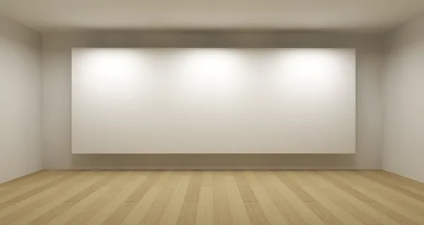 Lege ruimte met wit frame, kunst galerij concept, 3d illustratie — Stockfoto