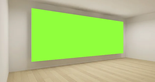 Yeşil chroma anahtar zemin, 3d sanat concep ile boş sağlık odası — Stok fotoğraf