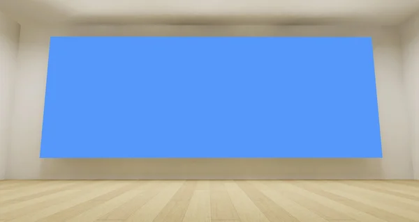 Tomt rum med blå chroma key är 3d konst koncept, ren — Stockfoto