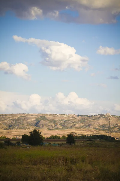 Krajina při západu slunce, venkovských španělský, castilla la mancha — Stock fotografie