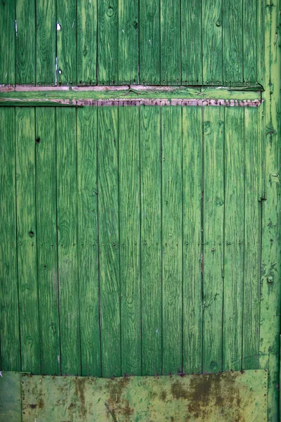 Porta de painel de madeira verde. Textura envelhecida — Fotografia de Stock