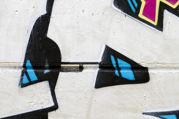 Segment van graffiti muur achtergrond, stedelijke straat grunge kunst des — Stockfoto