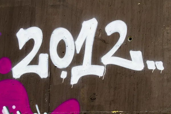 Urban grafitti art on the wall of a building, 2012 year — Stock Photo, Image