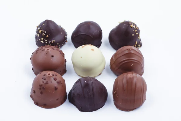 A collection of mixed chocolates and truffles — Stock Photo, Image