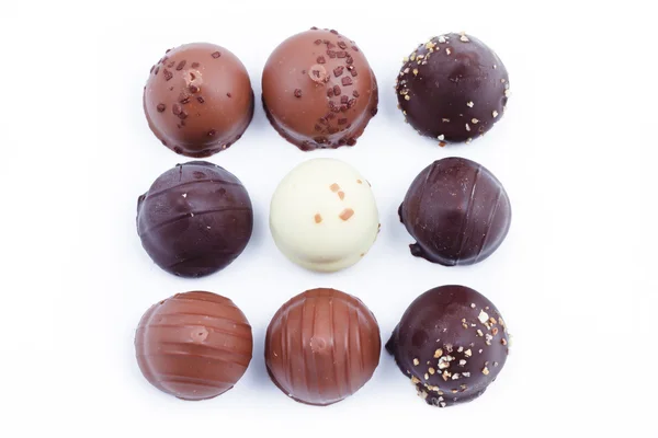 En samling av blandad choklad och tryffel — Stockfoto