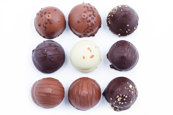 Mantar ve karışık çikolatalar koleksiyonu — Stok fotoğraf