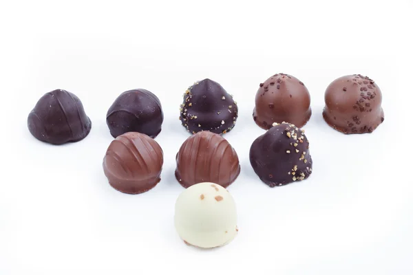Sortiment an Schokoladentrüffeln — Stockfoto
