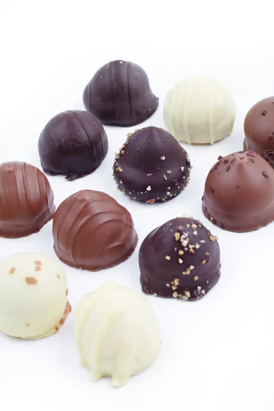 En samling av blandad choklad och tryffel — Stockfoto