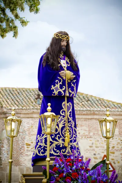 Pâques espagnole célébration procession du christ de medinacel — Photo