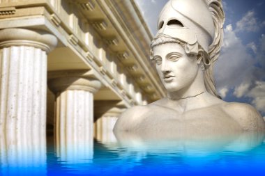 Greek sculpture of the General Pericles, Greek art reflected in clipart