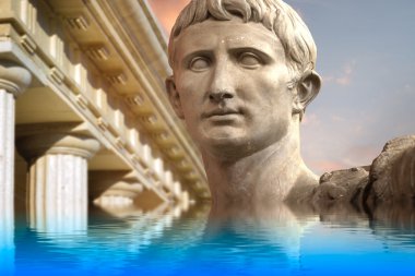 Statue of Julius Caesar Augustus in Rome, Italy Ancient Art ref clipart