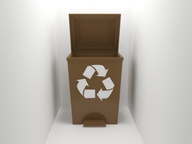 Recycle bin,brown clipart