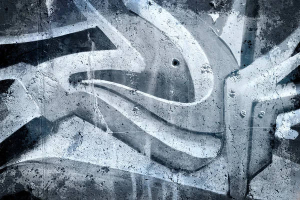 Graffiti über alte schmutzige Mauer, urbaner Hip-Hop-Hintergrund grauer Text — Stockfoto
