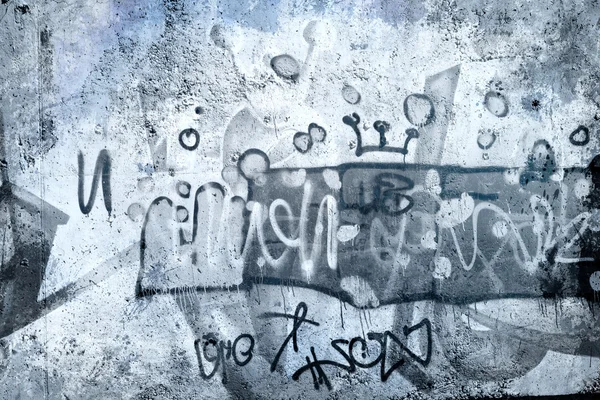 Vissna blå abstrakt bakgrund över gamla smutsiga vägg, urban hiphop — Stockfoto