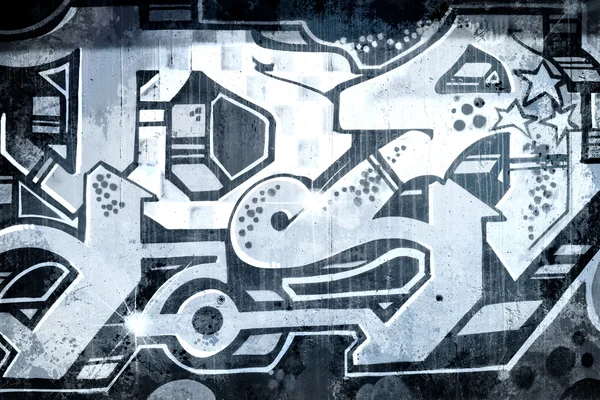 Графіті над старою брудною стіною, міський хіп-хоп фон Сірий текст — стокове фото