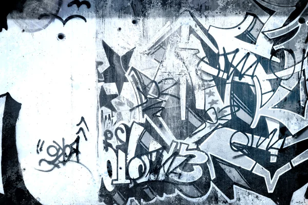 Art fait main sur vieux mur sale, texture grise peinte, moderne — Photo
