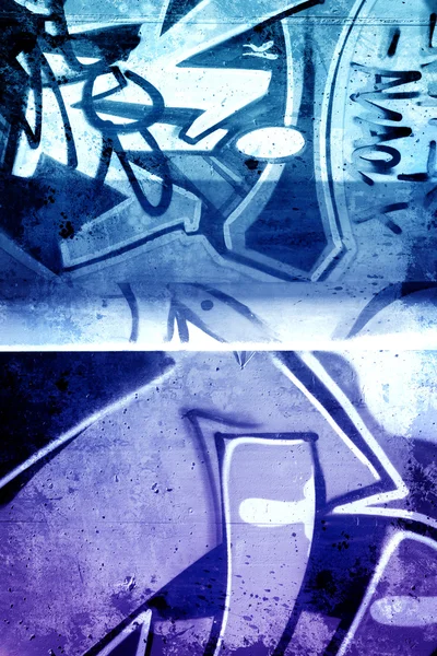 Графіті над старою брудною стіною, міський хіп-хоп фон Сірий текст — стокове фото