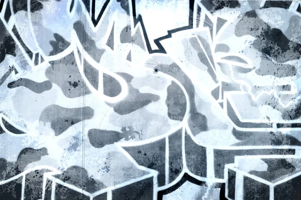 Graffiti über alte schmutzige Mauer, urbaner Hip-Hop-Hintergrund grauer Text — Stockfoto