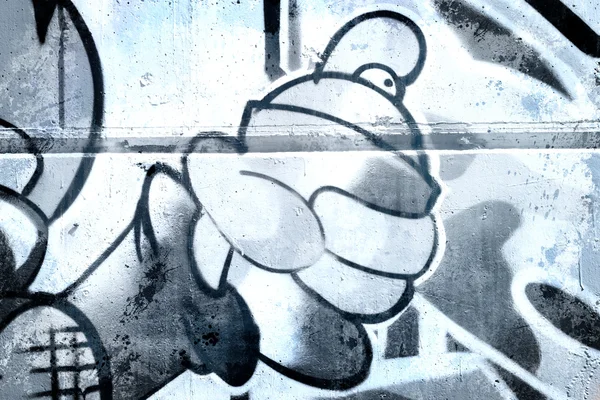 Graffiti přes starou špinavou zeď, urban hip hop šedé pozadí textu — Stock fotografie