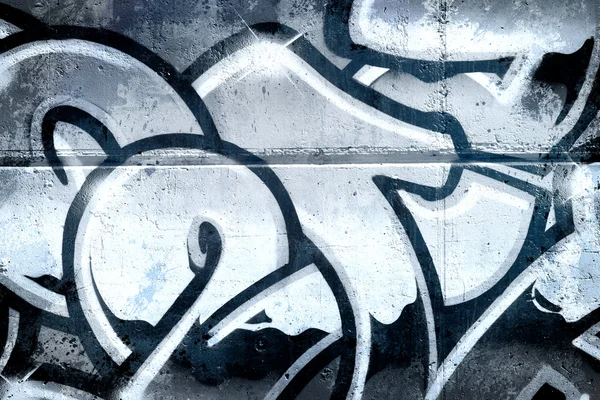 Graffiti over old dirty wall, urban hip hop background Texto gris — Foto de Stock