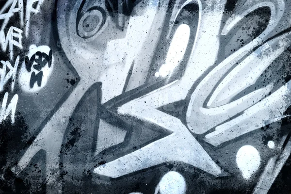 Graffiti régi piszkos falon, urban hip hop háttér szürke szöveg — Stock Fotó