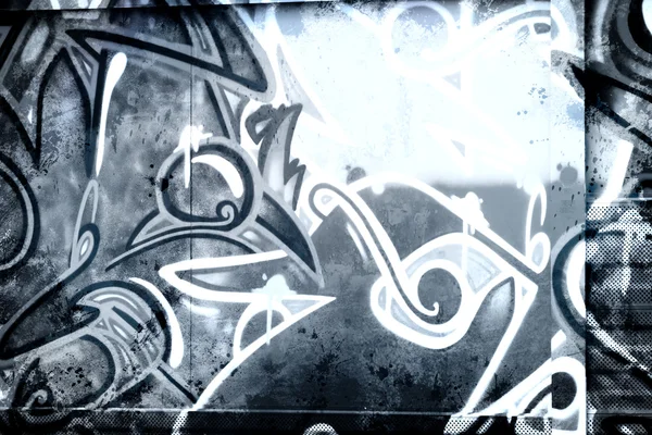 在旧脏墙上的涂鸦、 城市嘻哈灰色背景文本 — 图库照片