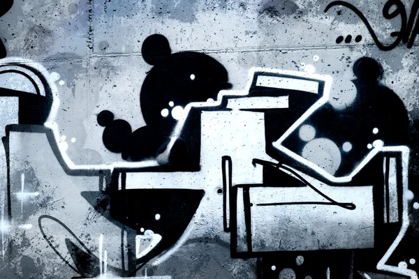 Skvrny nad stará špinavá zeď, textur pozadí šedé městské hip hopu — Stock fotografie