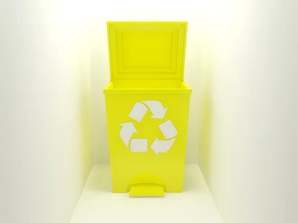 Recycle bin, yellow — стоковое фото
