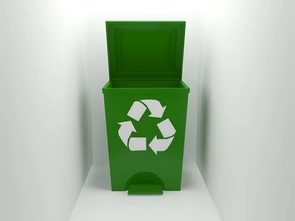 Recycle bin, green — стоковое фото