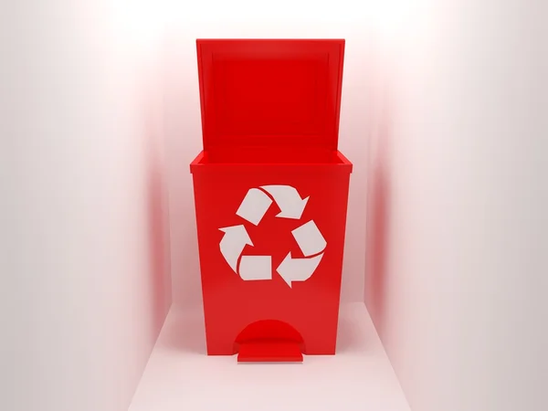 Recycle bin, rood — Stockfoto