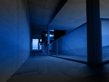 kavramsal mimari, kapalı, ahşap Oda.