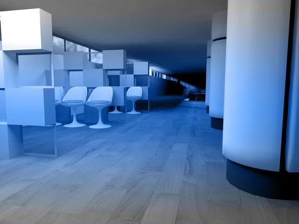 Sala de espera del hospital, arquitectura conceptual, espacio limpio . — Foto de Stock