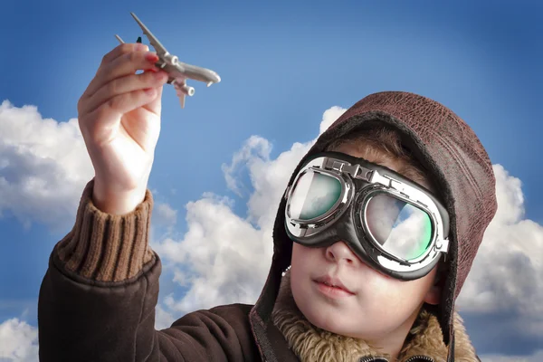 Playing to be a professional pilot — Stock Photo, Image