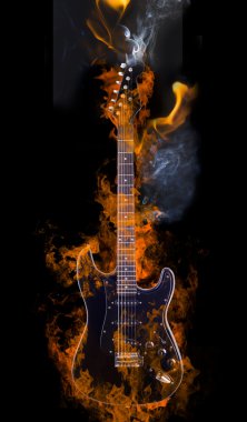 yanan elektro gitar