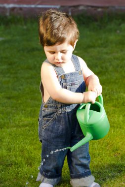 Little baby gardener clipart