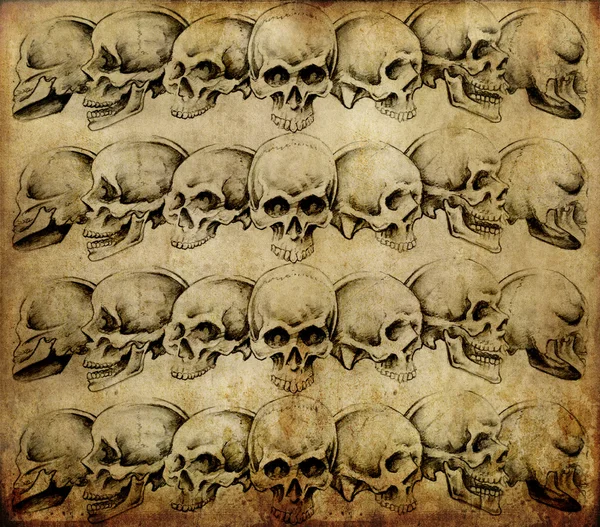 Tattoo art, skulls — Stock Photo, Image