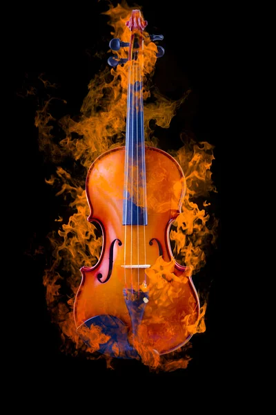 ヴァイオリンを燃焼 — ストック写真