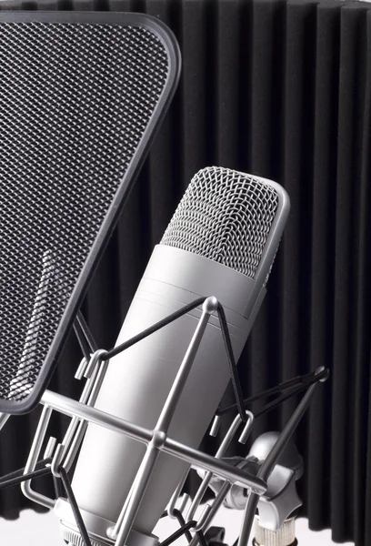 Professional studio microphone on white background — Stock Photo, Image