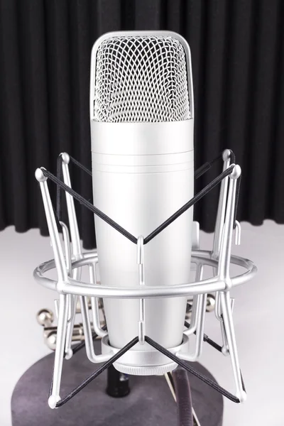 Professional studio microphone on white background — Stock Photo, Image