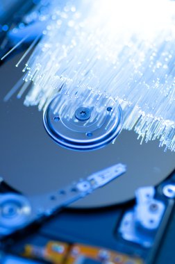 Ayrıntılı ve ışık efektli optik fiber resim.