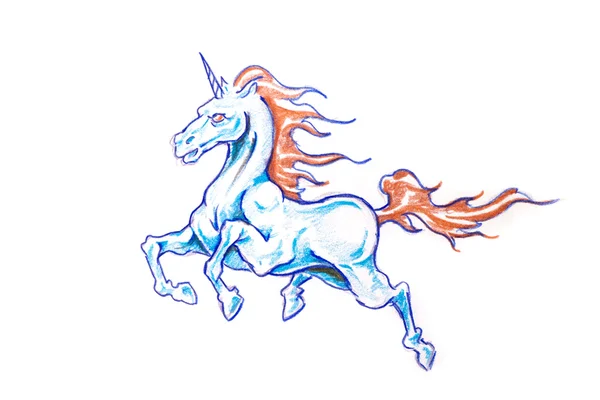 Arte del tatuaje, boceto de un unicornio — Foto de Stock