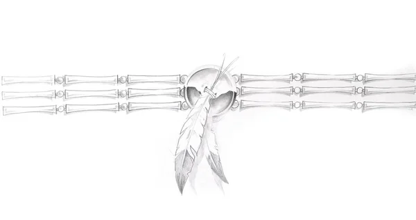 Tattoo art, sketch of an indian bracelet — Stock Photo, Image