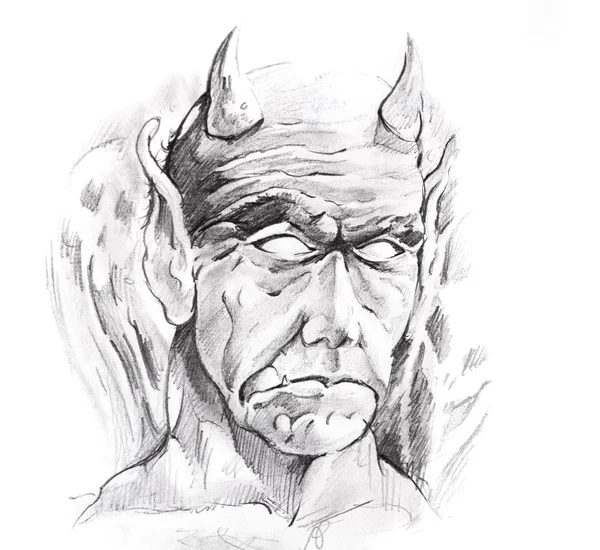 Tattoo art, sketch of a devil — Stock Photo, Image