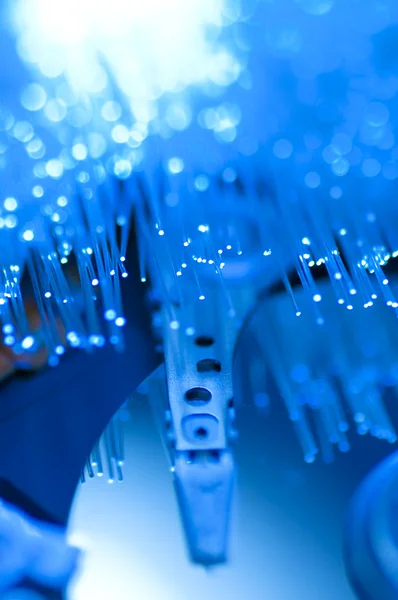 Optical fiber picture with details and light effects. — Stock Photo, Image