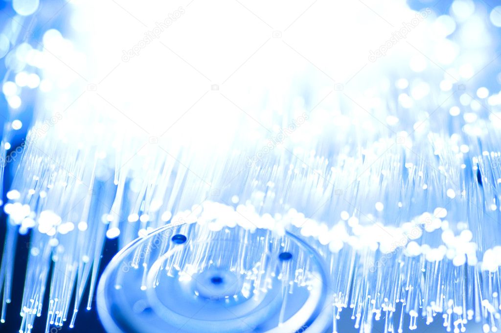 Optical fiber picture with details and light effects.