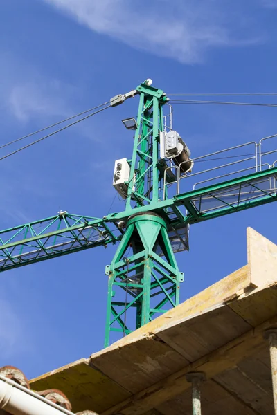 Ipari Crane, építés alatt álló épület, gép — Stock Fotó