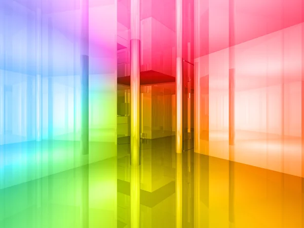 Konceptuální architektura, otevřený prostor barev — Stock fotografie