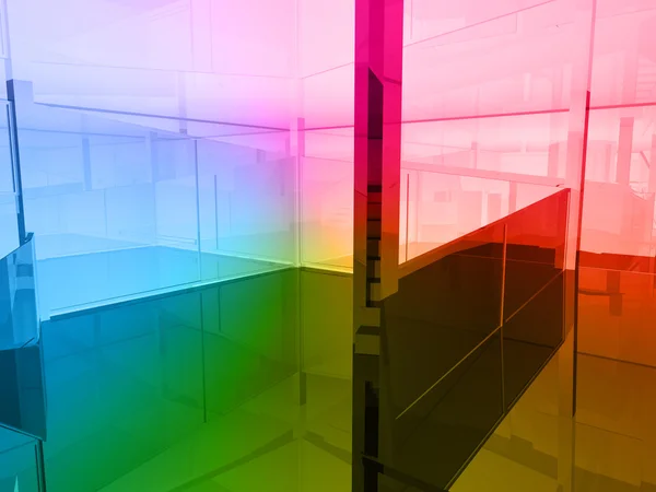 Концептуальна архітектура, відкритий простір кольорів — стокове фото